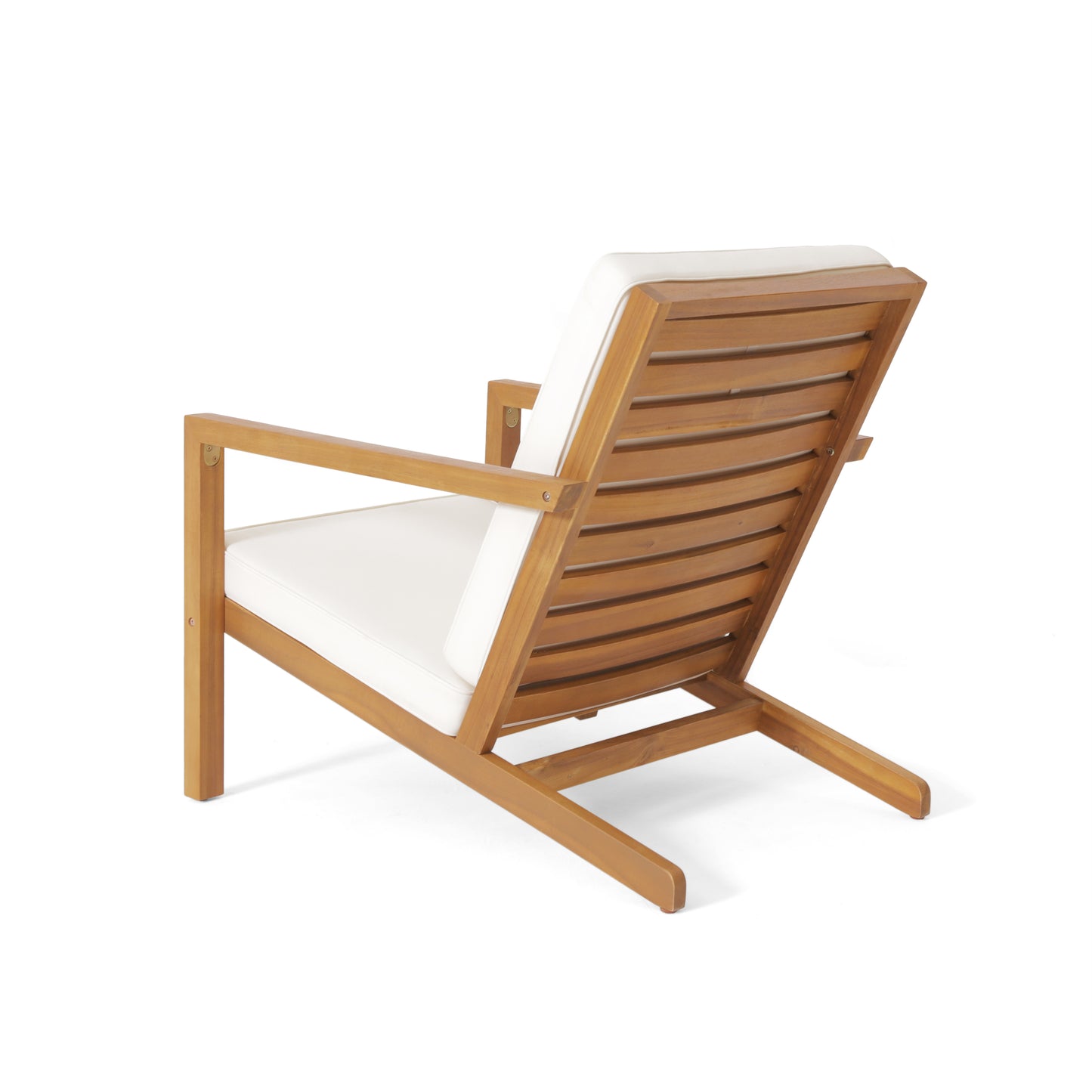 Ludwig Outdoor Acacia Wood 3 Piece Chat Set with Cushions