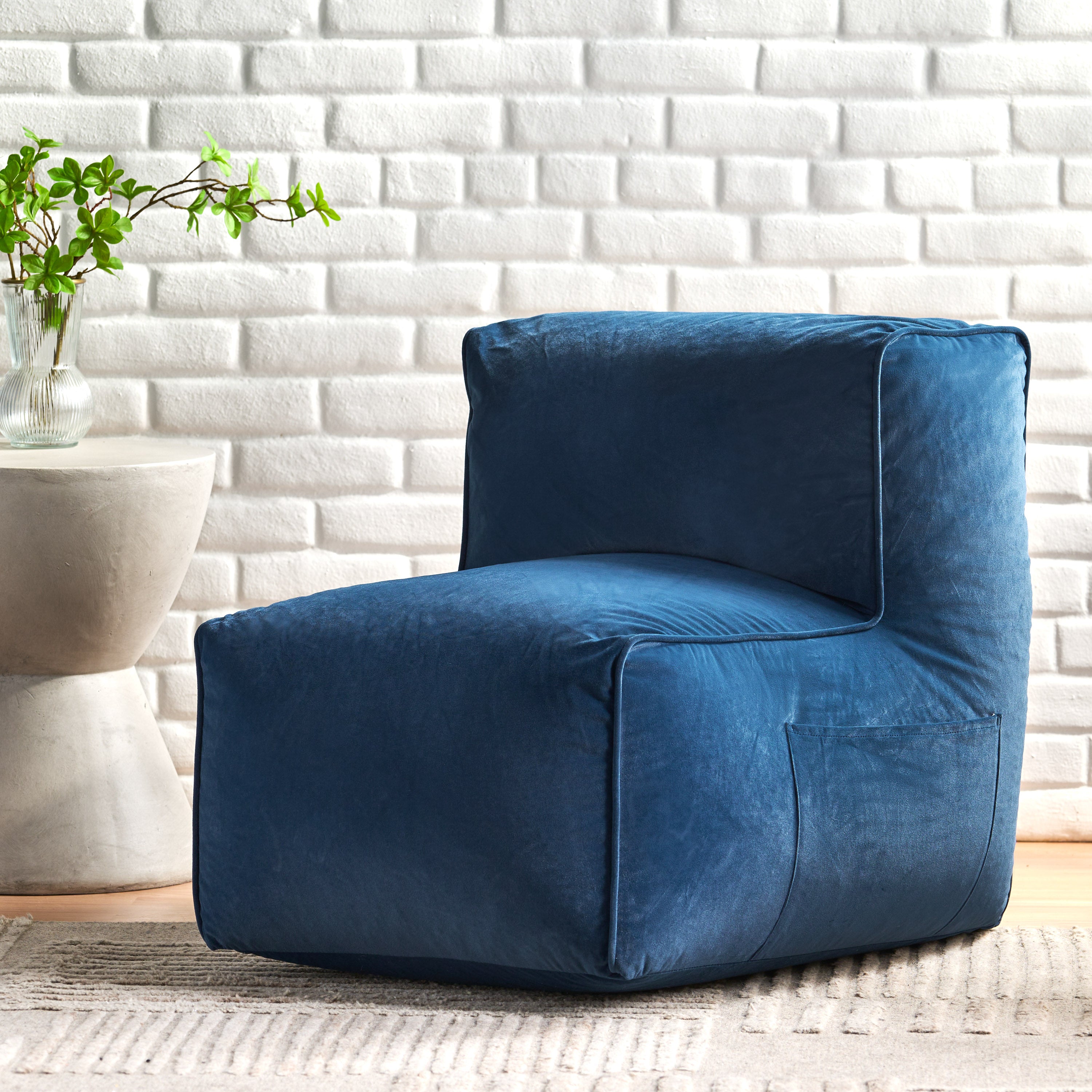 Velvet bean chair online
