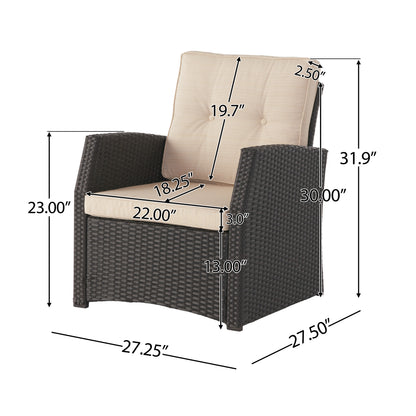 Nikki Outdoor Wicker Club Chair with Cushions