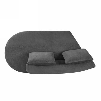 Orellar 116" Modern Curved Sectional Sofa with High-Density Fully Compressed Sponge and Chaise Lounge, Pearl Upholstery