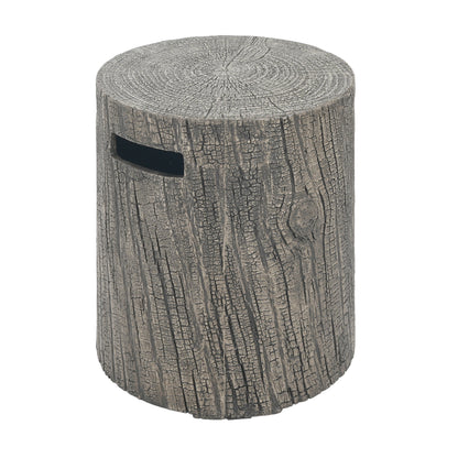 Morvyn Outdoor Fire Pit & Side Table Set – 30,000 BTU Propane Fire Pit + 16x20" Tank Holder,Light Grey