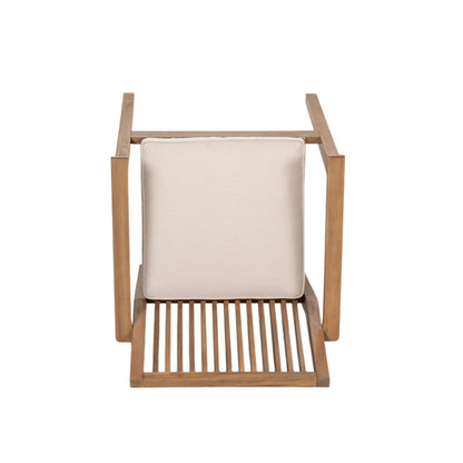 Junosila 5-Piece Acacia Wood Outdoor Dining Set - 70.75" Table & 4 Chairs with Cushions