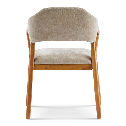 Arden Indoor Dining Chair Set of 2, Chenille Upholstered Armchairs with Bent Wood Frame, 300lbs Capacity, Ergonomic Curved Backrest