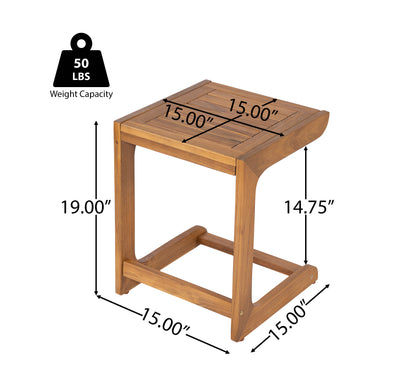Ashwell C-shaped Acacia Wood Side Table