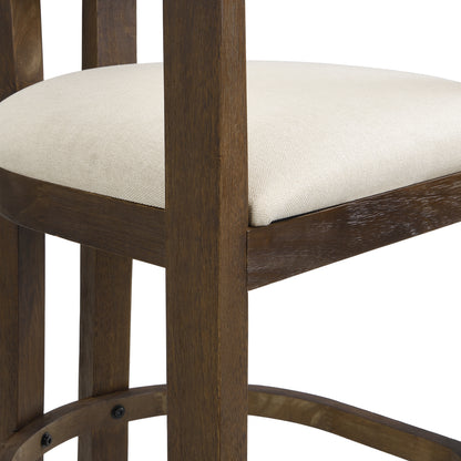 Thorn 30" Wooden Frame and Upholstered barstool with arm and back,Set of 2