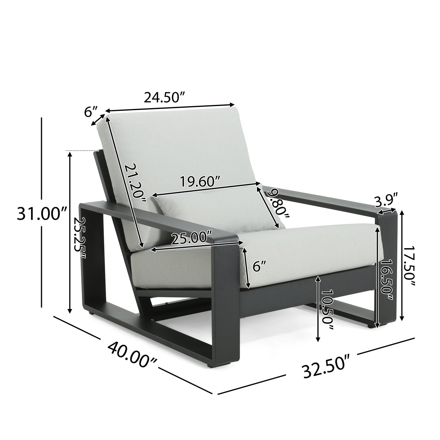 Plata Aluminum Outdoor Lounge & Leisure Chair