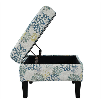 Zahra Contemporary Tufted Fabric Storage Ottoman