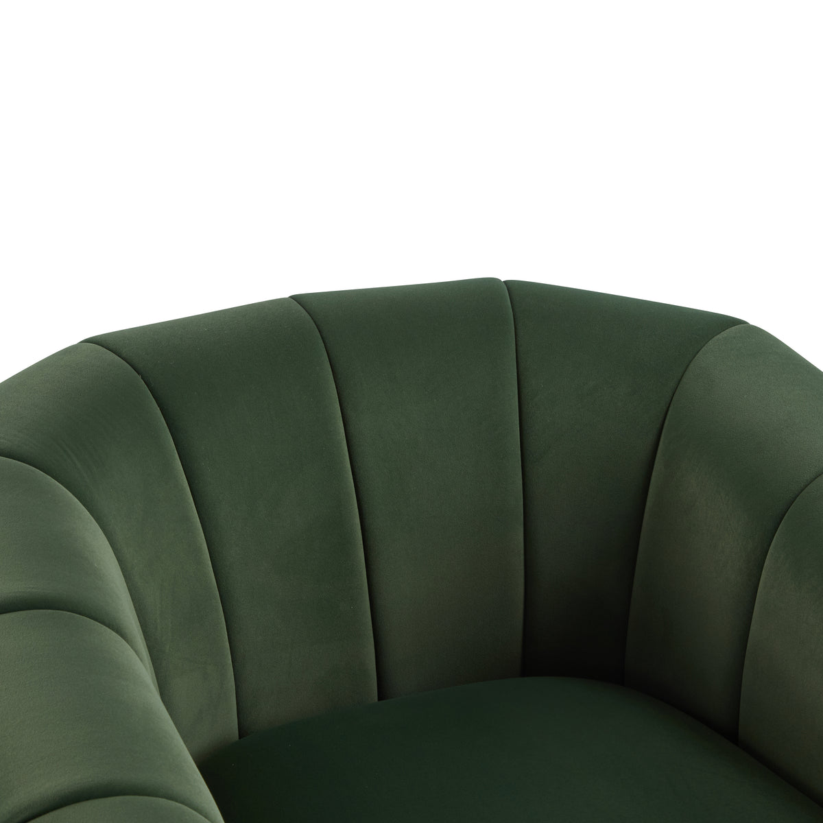 Lithe Monroe Velvet Swivel Club Chair,Armchair with 360-Degree Rotation,Upholstered Barrel Swivel Sofa Chair for Living Room/Bedroom,Tufted Back,Thick Cushion, Iron Base, Olive Green