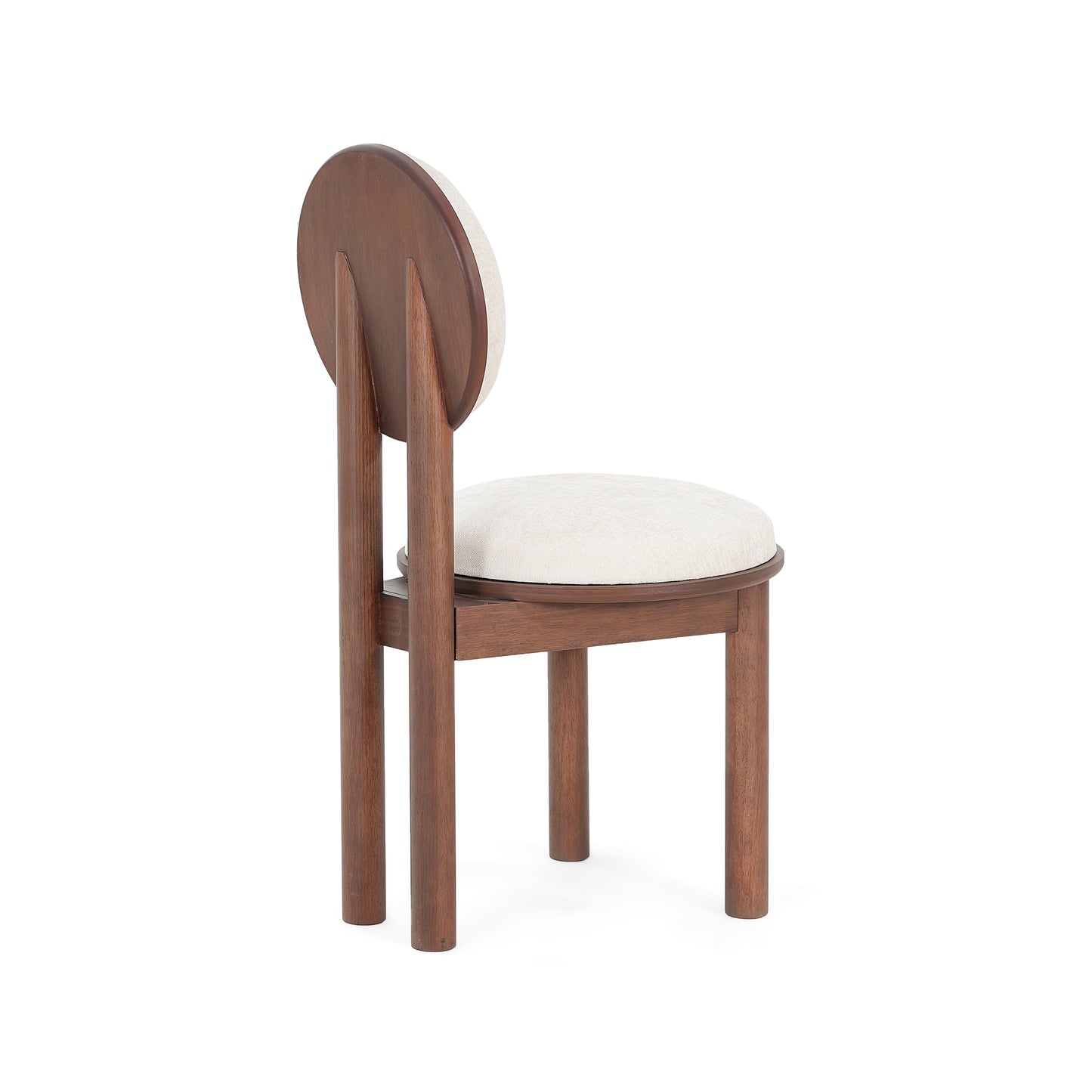 Ardene Polyester Beige Fabric Dining Chair with wooden frame (Set of 2)