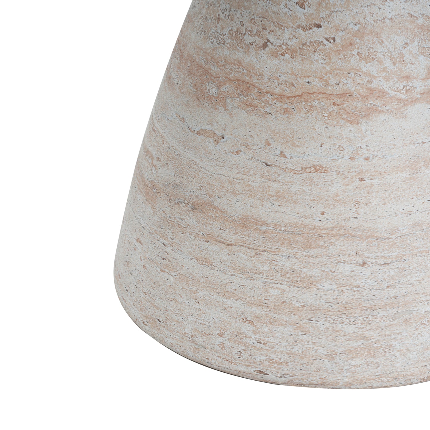 Moonveil Outdoor Lightweight Concrete Side Table,Travertine Finish