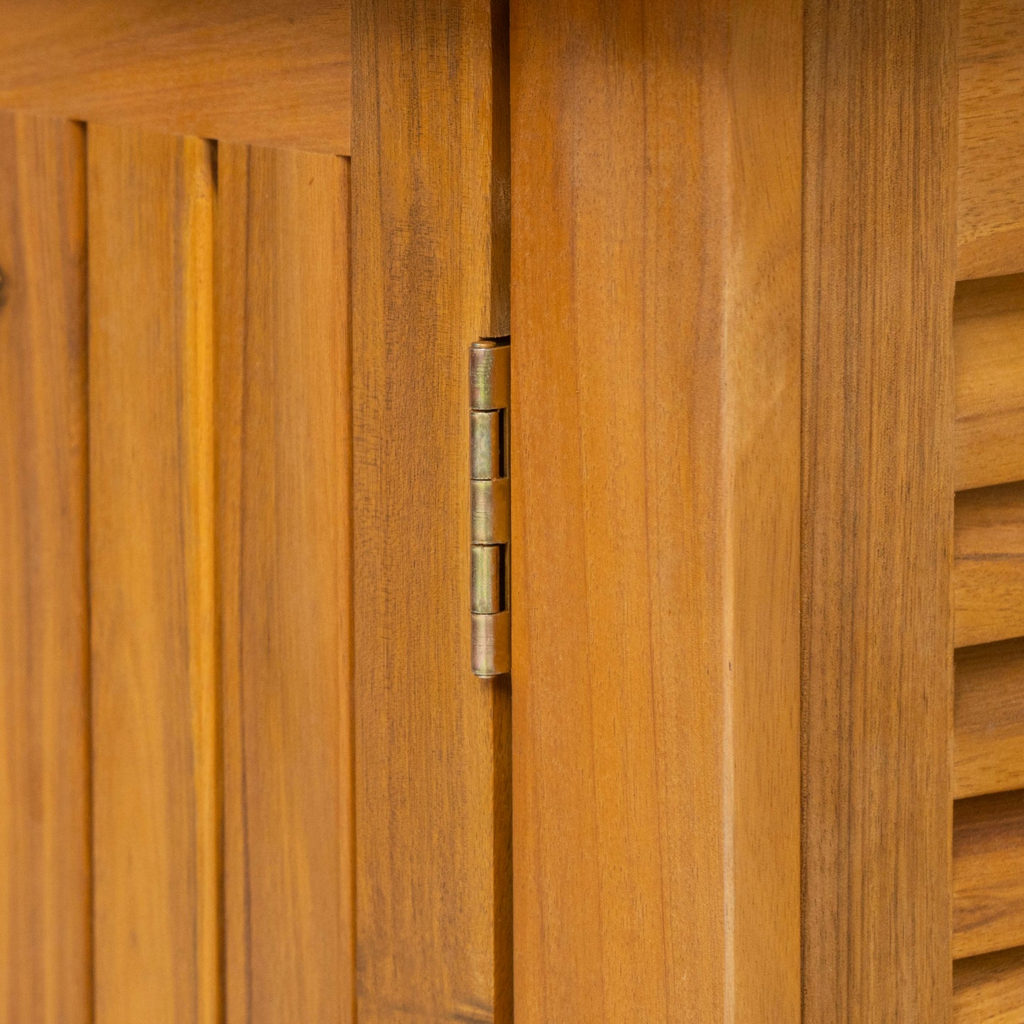 Eirion Outdoor Patio Storage Cabinet, Acacia Wood