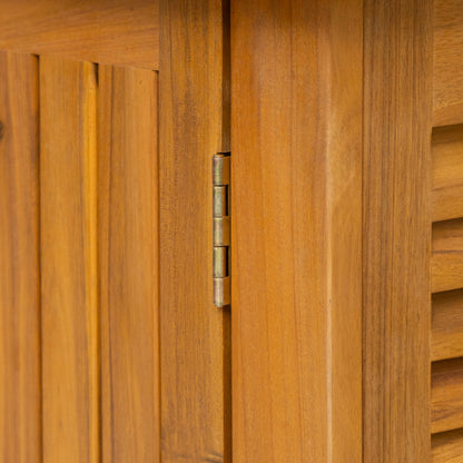 Eirion Outdoor Patio Storage Cabinet, Acacia Wood