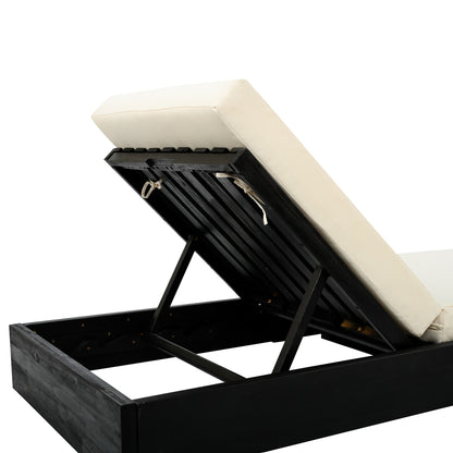 Elarterum Lounge chaise Set, Acacia solid wood with Lounge Cushio