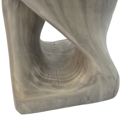 Woanar MGO Twist Shape Side Table, Wood-like texture