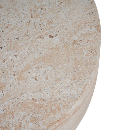 Glenhurst Outdoor Lightweight Concrete Side Table,Travertine Finish