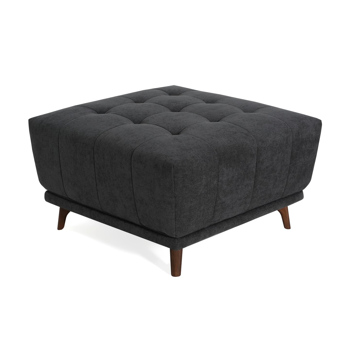 Sonicpeak Mid-Century Modern PU Upholstered Ottoman