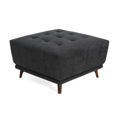 Sonicpeak Mid-Century Modern PU Upholstered Ottoman