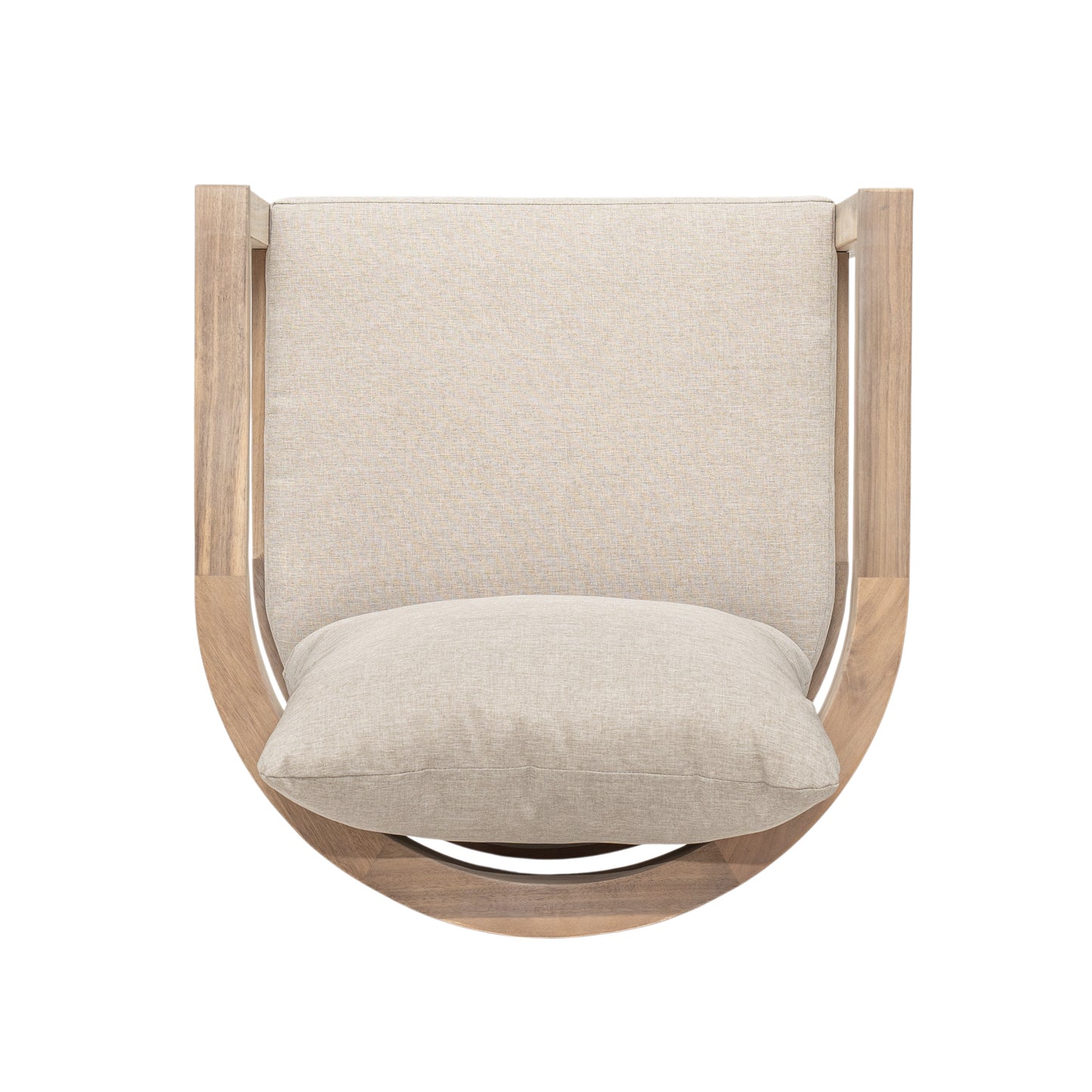 Abacoa Outdoor Barstool,Acacia Wood Finish with Beige Cushion, Set of 2