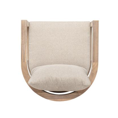 Abacoa Outdoor Barstool,Acacia Wood Finish with Beige Cushion, Set of 2