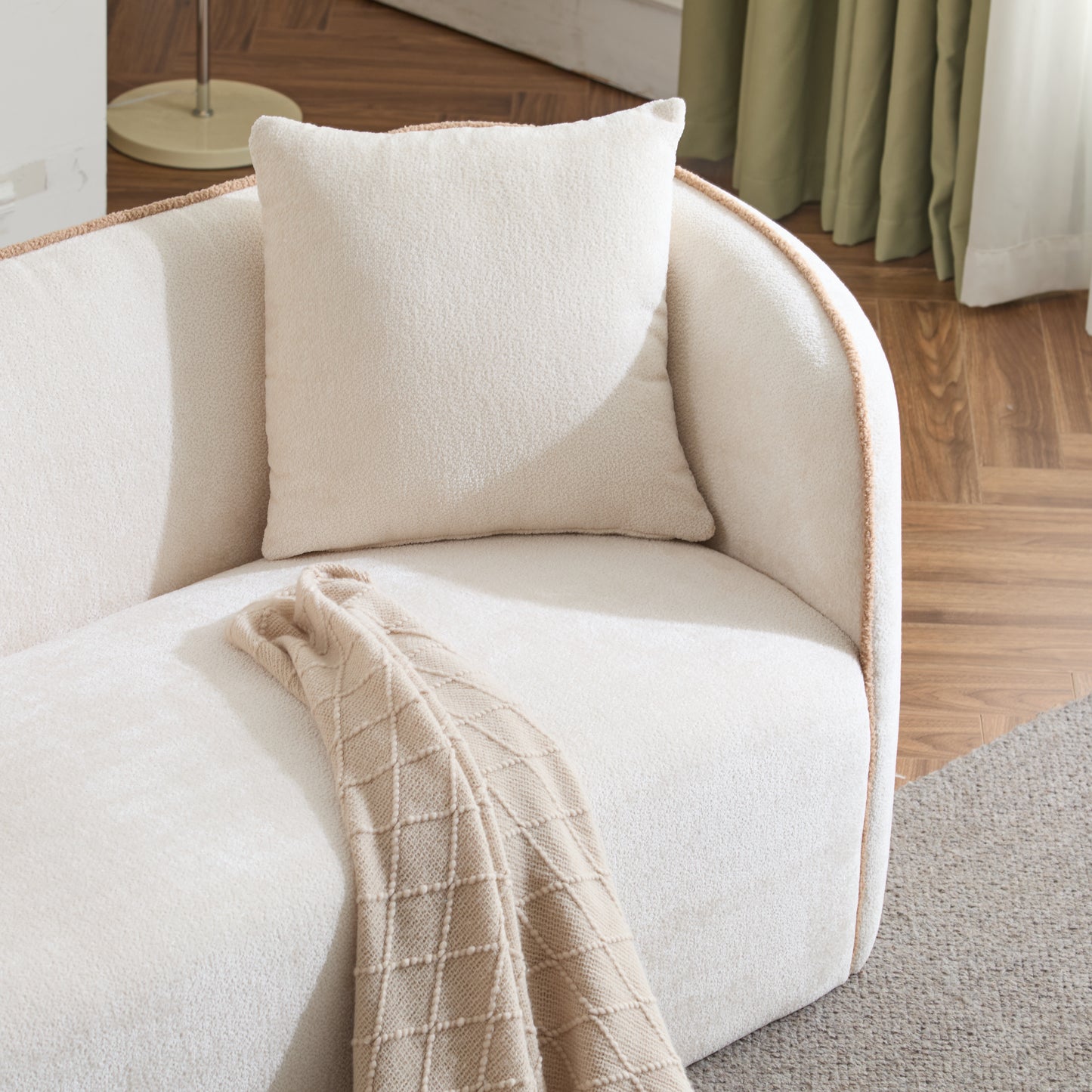 Coralna 82" Curved Sofa,3-Seater,Living Rooms,Bedrooms,Apartment Office
