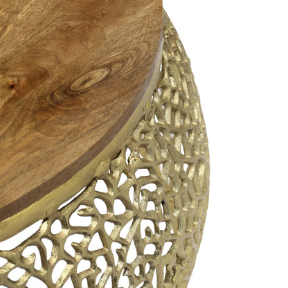 Barthale Aluminium coffee table with Mango wooden top