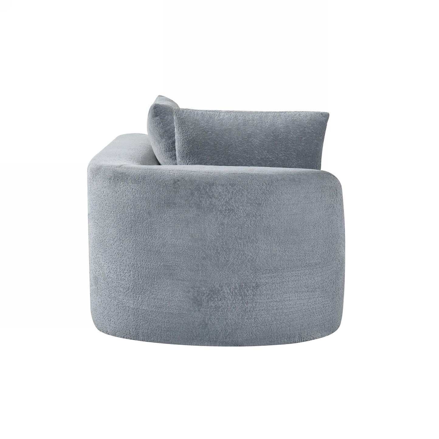 Orellar 116" Modern Curved Sectional Sofa with High-Density Fully Compressed Sponge and Chaise Lounge, Pearl Upholstery