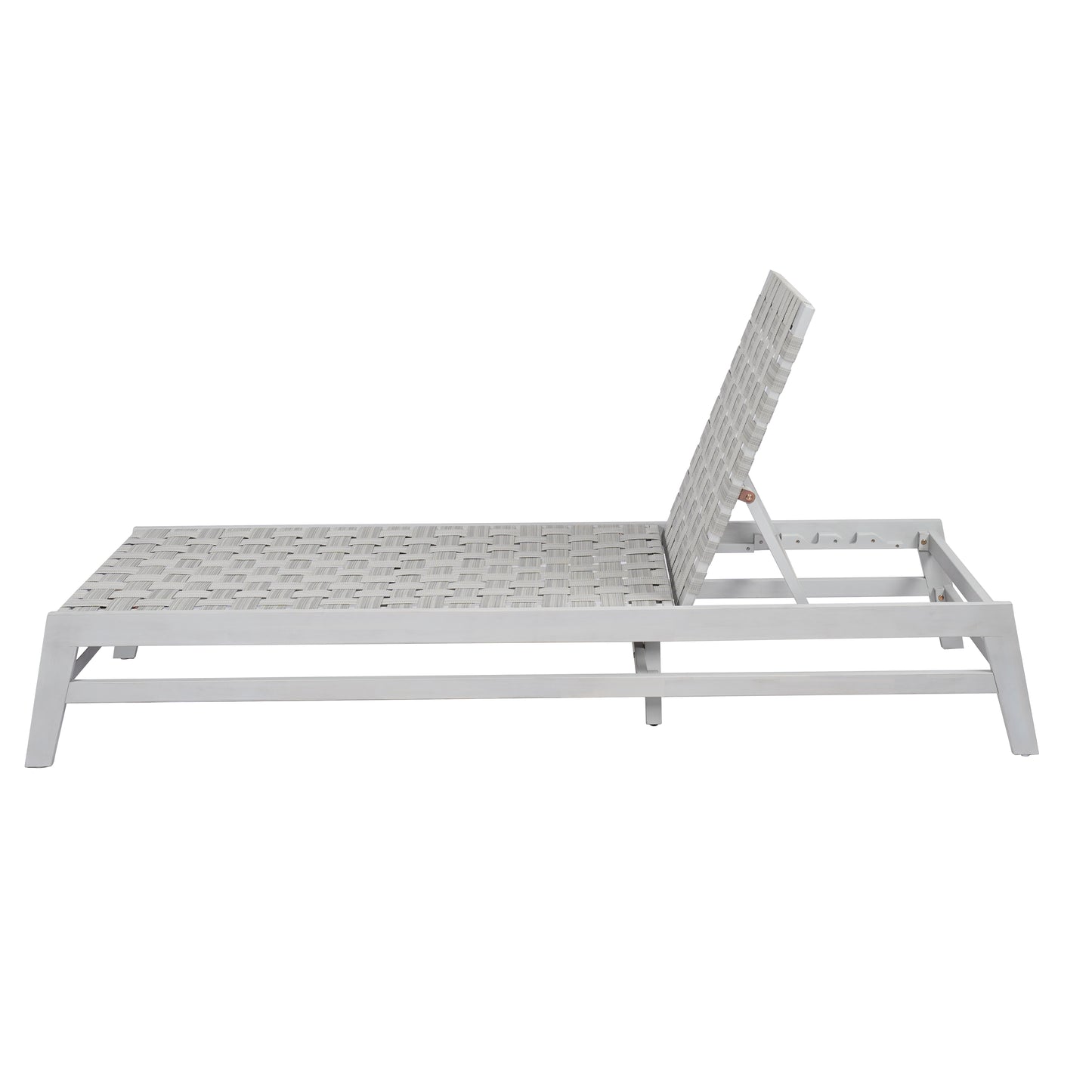 Rionaris Outdoor Acacia Wood Rope Chaise Lounge Adjustable 4-Position Recliner