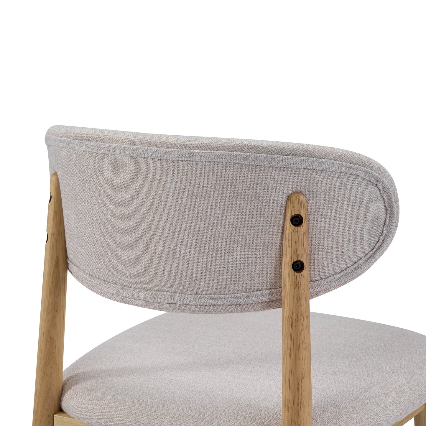 Lumene Contemporary Upholstered Side Chair with Soild Wood Legs and Curved Back (Set of 2)
