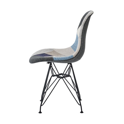 Cassius Multi-Color Patchwork Fabric Accent Chair (Set of 2)