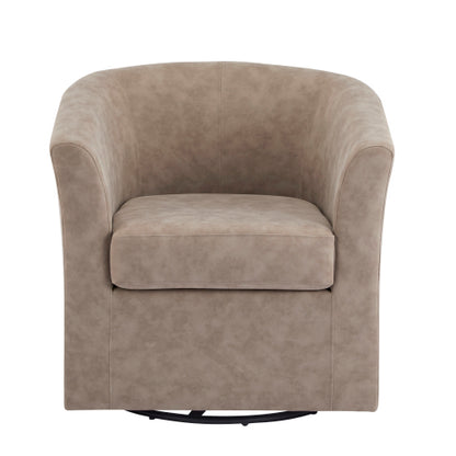 Jackson Orange Faux Leather Swivel Club Chair