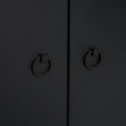 Lysoriel 30inch Square Galvanized Steel Fire Pit Table,Black,40000BTU