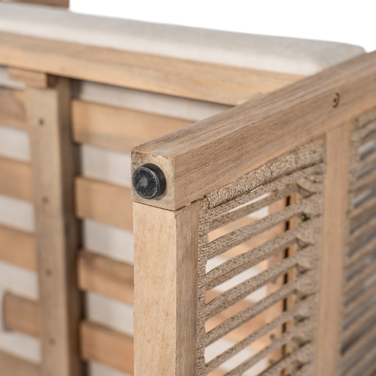 Maelrik Outdoor Acacia Wood Patio Chair with Cushions