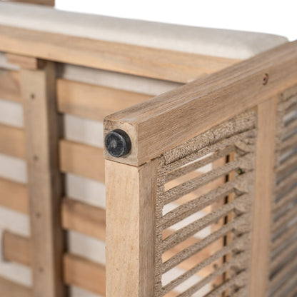 Maelrik Outdoor Acacia Wood Patio Chair with Cushions