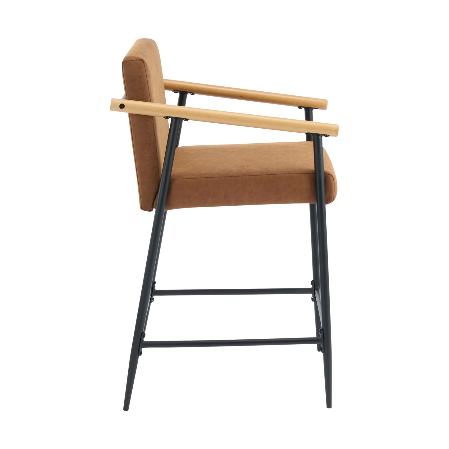 Hethlet Counter Stool with Iron Frame-Set of 2