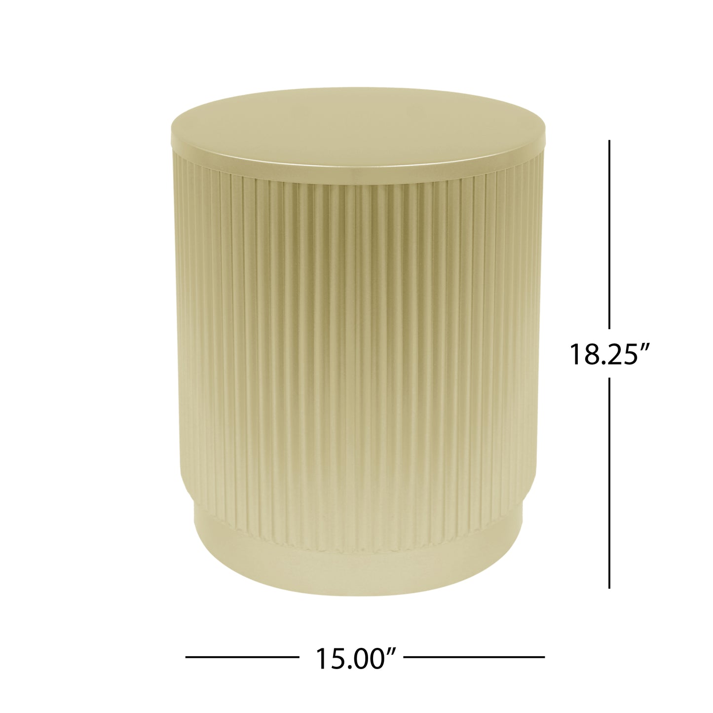 Oberon Golden Round Side Table With Vertical Stripes