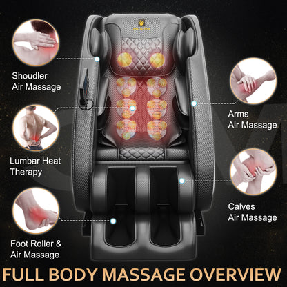 Erelith Massage Chair Blue-Tooth Connection and Speaker, Easy to Use at Home and in The Office and Recliner with Zero Gravity with Full Body Air Pressure