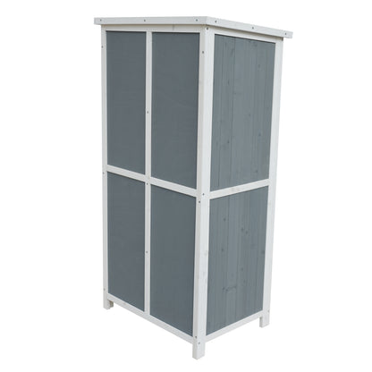 Melioraeth Two-Tone Storage Shed with Sloped Roof & 5 Compartments
