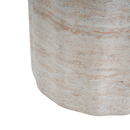 Ivywell Outdoor/Indoor Lightweight Concrete Side Table,Travertine Finish