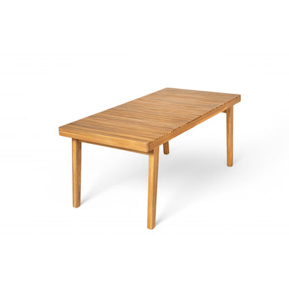 Somadorin 69" Acacia Wood Outdoor Dining Table with Slatted Top