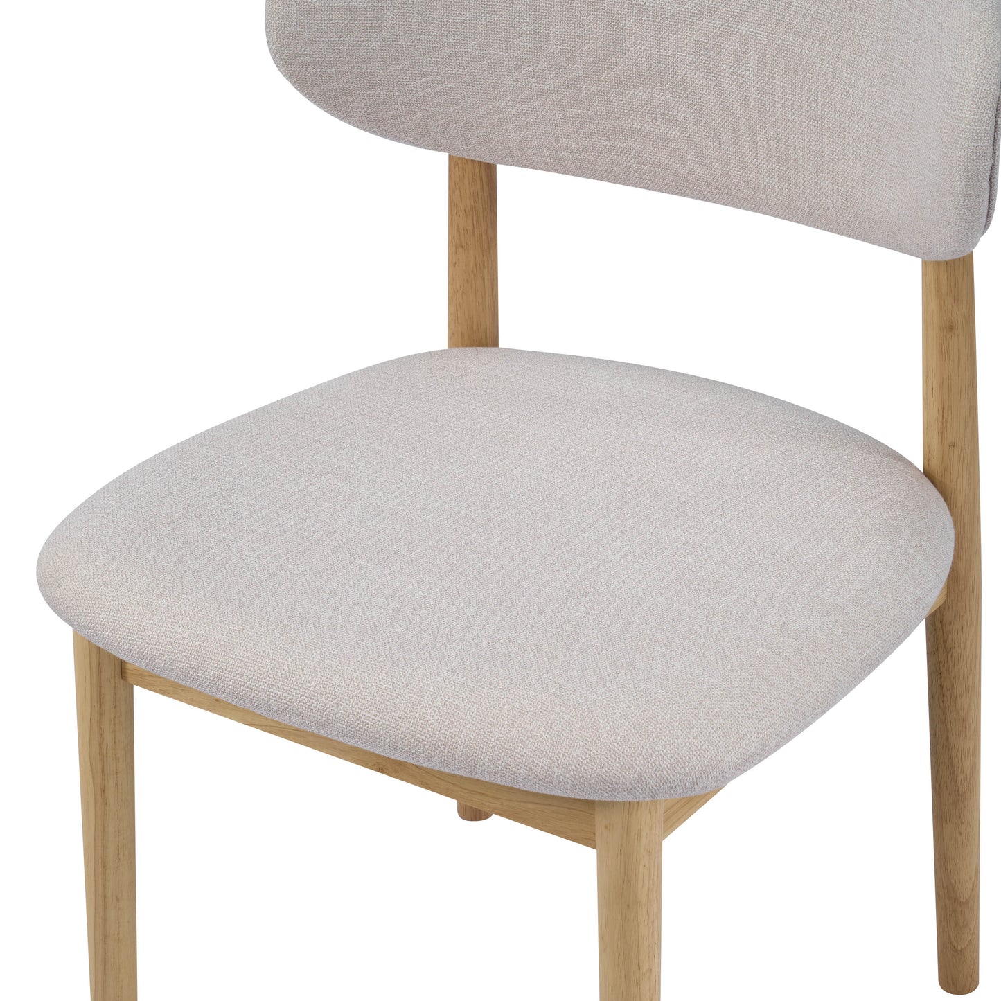 Lumene Contemporary Upholstered Side Chair with Soild Wood Legs and Curved Back (Set of 2)