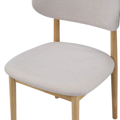 Lumene Contemporary Upholstered Side Chair with Soild Wood Legs and Curved Back (Set of 2)