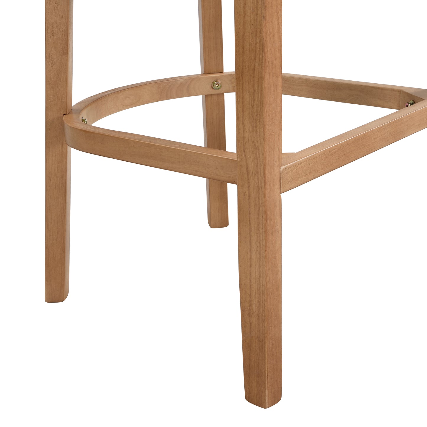 Tiberius Wood And Rattan Upholstered Arm Bar Stools,Set of 2