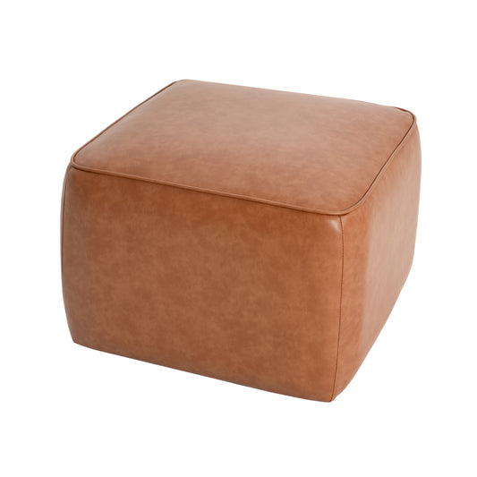 Cassian Upholstered Square PU Leather Ottoman