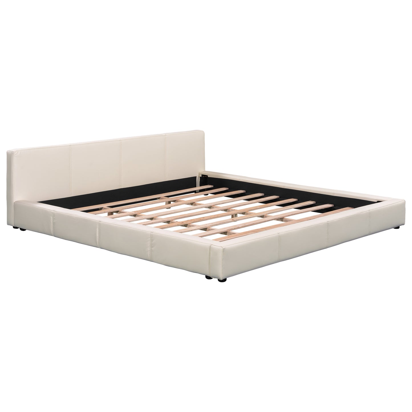 Liras Stylish Beige Upholstered Bed - The Ideal Choice for Your Bedroom