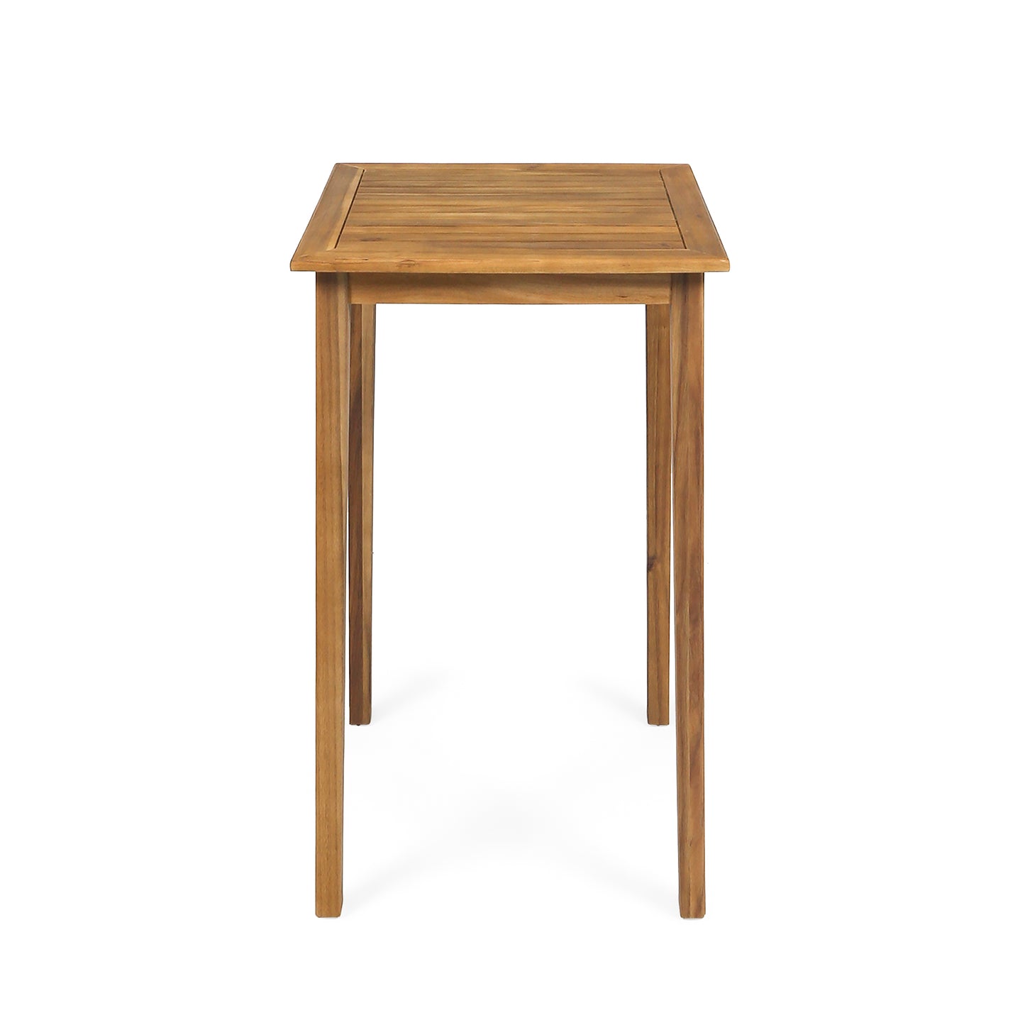 Teresa Outdoor Minimalist Acacia Wood Square Bar Table