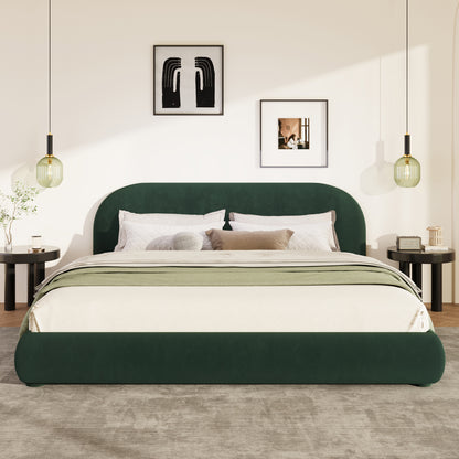 Calla Dark Green Velvet Soft Bed: Light Luxury Texture, Adding a High-end Atmosphere to Bedroom