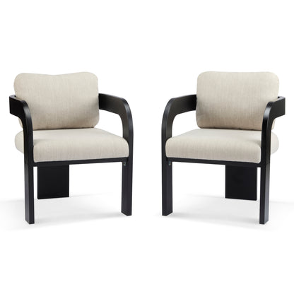 Nanali 2-Pack Dining Chairs with Pillow Back,Solid Wood Frame
