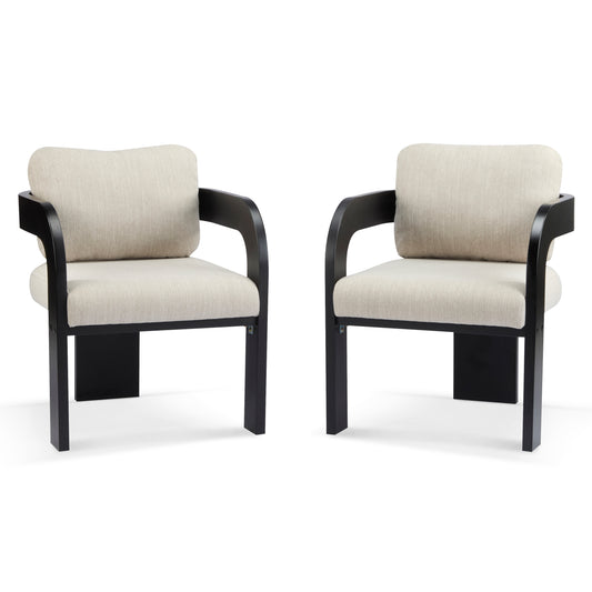 Nanali 2-Pack Dining Chairs with Pillow Back,Solid Wood Frame
