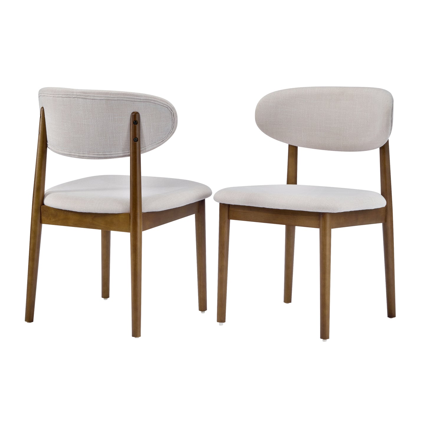 Lumene Contemporary Upholstered Side Chair with Soild Wood Legs and Curved Back (Set of 2)