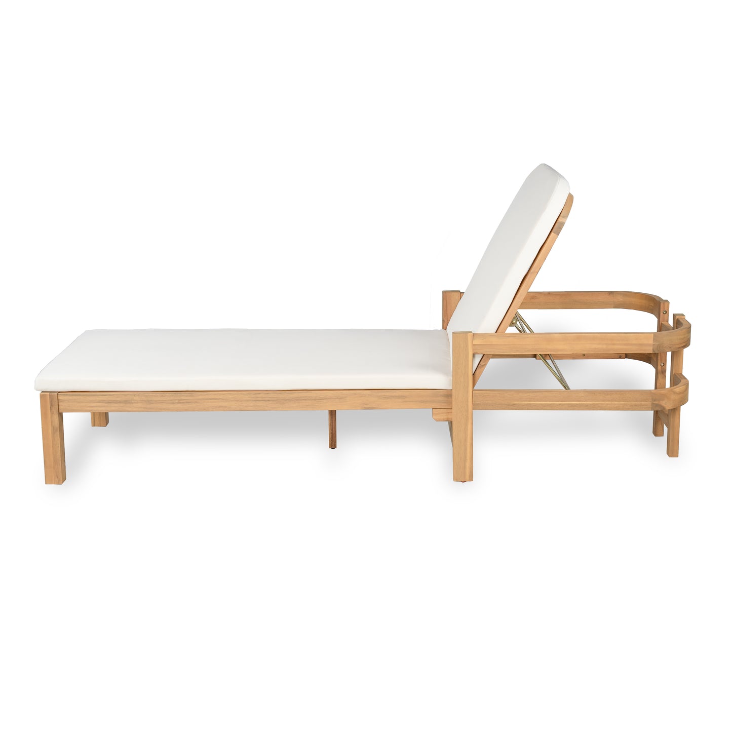 Calora Acacia Outdoor Modern Wood Chaise Lounge Chairs for Patio or Poolside